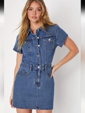 NWT Lulus Denim Western Boho Dress